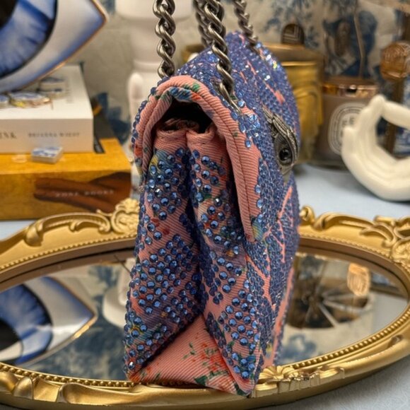 🆕 KURT GEIGER LONDON 🧿 NWOTMini Floral Fabric Embellished Kensington *SAMPLE* - Picture 6 of 15